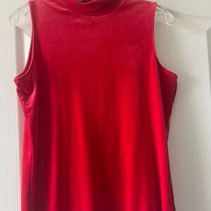Beautiful  velvet Christmas top red Chico's Vibrant Red Tank Top